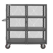 Durham Security Mesh Truck, 24 x 48, 6" x 2" Polyurethane Casters, (2) Rigid, (2) Swivel
