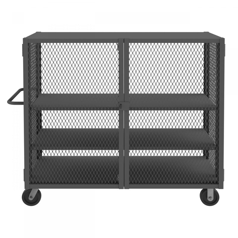 Durham Security Mesh Truck, 24 x 60, 6" x 2" Phenolic Casters, (2) Rigid And (2) Swivel