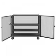 Durham Security Mesh Truck, 24 x 60, 6" x 2" Phenolic Casters, (2) Rigid And (2) Swivel