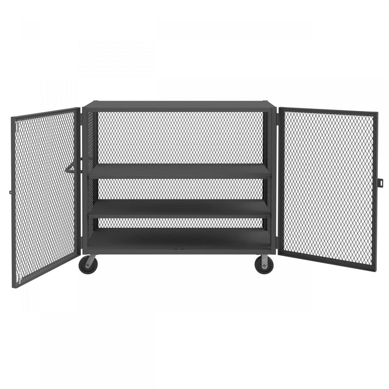 Durham Security Mesh Truck, 24 x 60, 6" x 2" Phenolic Casters, (2) Rigid And (2) Swivel