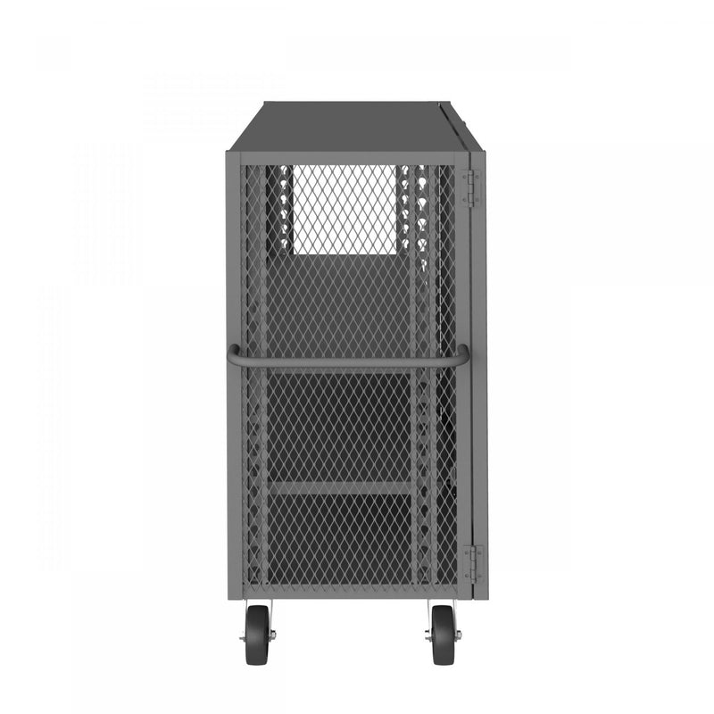 Durham Security Mesh Truck, 24 x 60, 6" x 2" Phenolic Casters, (2) Rigid And (2) Swivel