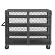 Durham Security Mesh Truck, 24 x 60, 6" x 2" Phenolic Casters, (2) Rigid, (2) Swivel