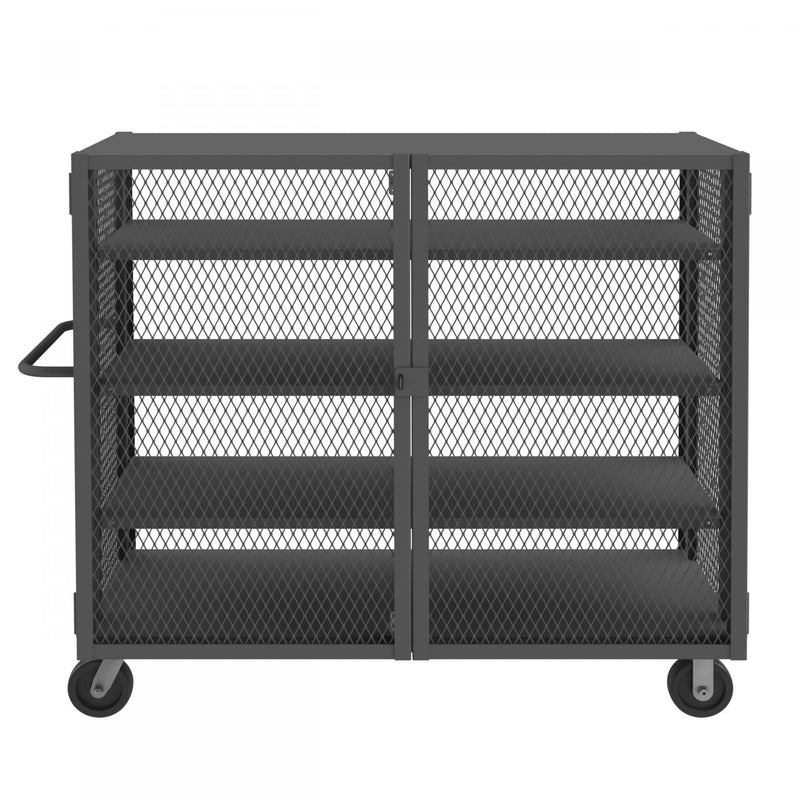 Durham Security Mesh Truck, 24 x 60, 6" x 2" Phenolic Casters, (2) Rigid, (2) Swivel