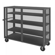 Durham Security Mesh Truck, 24 x 60, 6" x 2" Phenolic Casters, (2) Rigid, (2) Swivel