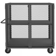 Durham Security Mesh Truck, 30 x 48, 6" x 2" Phenolic Casters, (2) Rigid, (2) Swivel