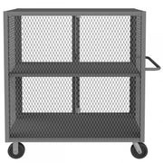 Durham Security Mesh Truck, 30 x 48, 6" x 2" Phenolic Casters, (2) Rigid, (2) Swivel
