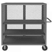 Durham Security Mesh Truck, 30 x 48, 6" x 2" Phenolic Casters, (2) Rigid, (2) Swivel