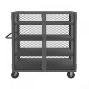 Durham Security Mesh Truck, 30 x 48, 6" x 2" Phenolic Casters, (2) Rigid, (2) Swivel