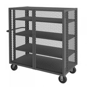 Durham Security Mesh Truck, 30 x 48, 6" x 2" Phenolic Casters, (2) Rigid, (2) Swivel