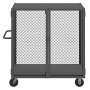 Durham Cage Truck, 30 x 48, Double Door, 6" x 2" Phenolic Casters, (2) Rigid, (2) Swivel, Low Deck