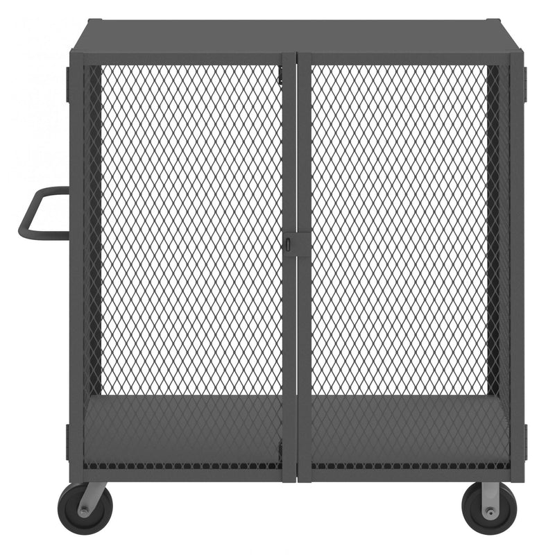 Durham Cage Truck, 30 x 48, Double Door, 6" x 2" Phenolic Casters, (2) Rigid, (2) Swivel, Low Deck