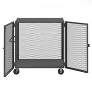 Durham Cage Truck, 30 x 48, Double Door, 6" x 2" Phenolic Casters, (2) Rigid, (2) Swivel, Low Deck