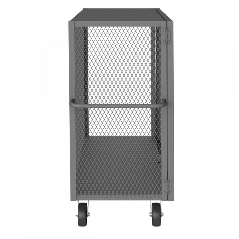 Durham Cage Truck, 30 x 48, Double Door, 6" x 2" Phenolic Casters, (2) Rigid, (2) Swivel, Low Deck