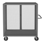 Durham Cage Truck, 30 x 48, Double Door, 6" x 2" Phenolic Casters, (2) Rigid, (2) Swivel, Low Deck