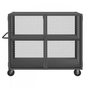 Durham Security Mesh Truck, 30 x 60, 6" x 2" Phenolic Casters, (2) Rigid, (2) Swivel, Gray