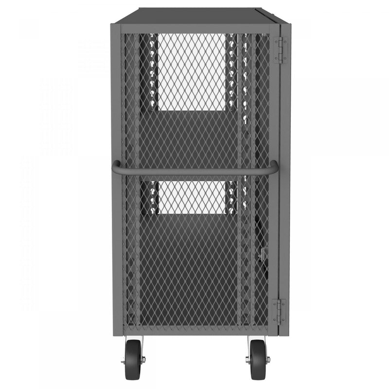 Durham Security Mesh Truck, 30 x 60, 6" x 2" Phenolic Casters, (2) Rigid, (2) Swivel, Gray