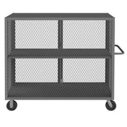 Durham Security Mesh Truck, 30 x 60, 6" x 2" Phenolic Casters, (2) Rigid, (2) Swivel, Gray