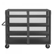 Durham Security Mesh Truck, 30 x 60, 6" x 2" Phenolic Casters, (2) Rigid, (2) Swivel