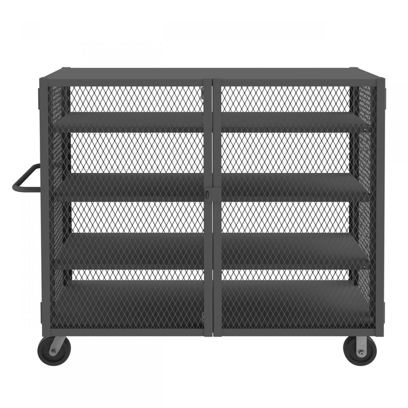 Durham Security Mesh Truck, 30 x 60, 6" x 2" Phenolic Casters, (2) Rigid, (2) Swivel