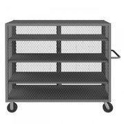 Durham Security Mesh Truck, 30 x 60, 6" x 2" Phenolic Casters, (2) Rigid, (2) Swivel