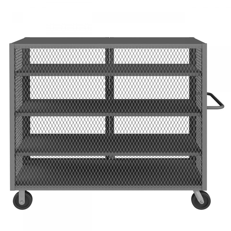 Durham Security Mesh Truck, 30 x 60, 6" x 2" Phenolic Casters, (2) Rigid, (2) Swivel