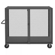 Durham Cage Truck, 30 x 60, Double Door, 6" x 2" Phenolic Casters, (2) Rigid, (2) Swivel, Low Deck