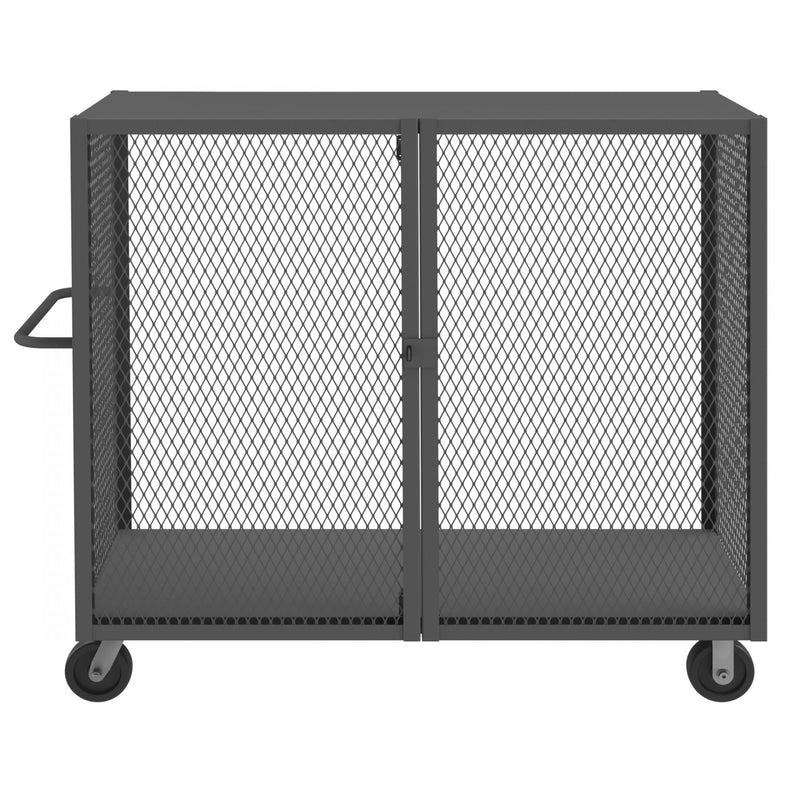 Durham Cage Truck, 30 x 60, Double Door, 6" x 2" Phenolic Casters, (2) Rigid, (2) Swivel, Low Deck