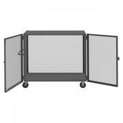 Durham Cage Truck, 30 x 60, Double Door, 6" x 2" Phenolic Casters, (2) Rigid, (2) Swivel, Low Deck