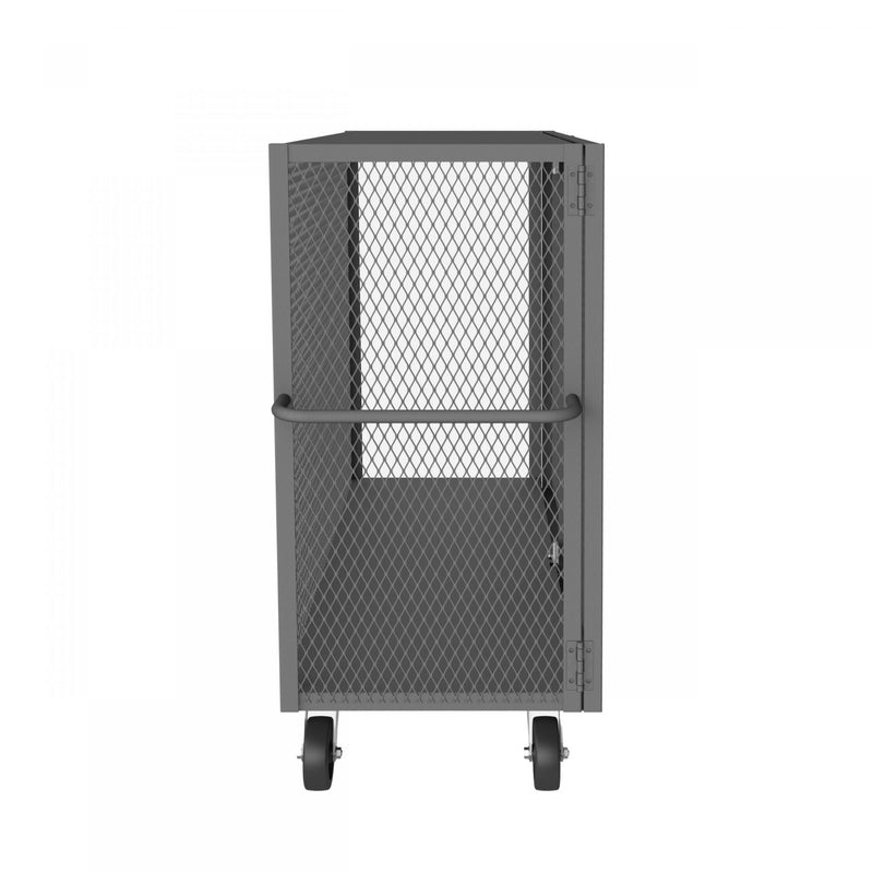Durham Cage Truck, 30 x 60, Double Door, 6" x 2" Phenolic Casters, (2) Rigid, (2) Swivel, Low Deck