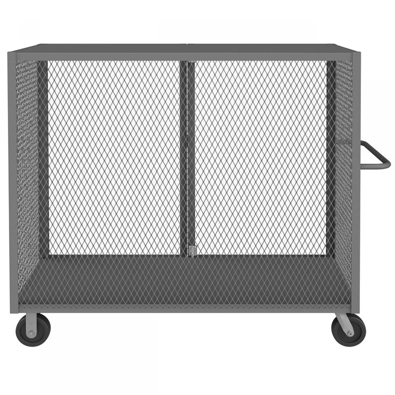 Durham Cage Truck, 30 x 60, Double Door, 6" x 2" Phenolic Casters, (2) Rigid, (2) Swivel, Low Deck