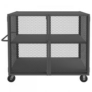 Durham Security Mesh Truck, 36 x 60, 6" x 2" Phenolic Casters, (2) Rigid, (2) Swivel