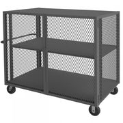 Durham Security Mesh Truck, 36 x 60, 6" x 2" Phenolic Casters, (2) Rigid, (2) Swivel