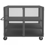 Durham Security Mesh Truck, 36 x 60, 6" x 2" Phenolic Casters, (2) Rigid, (2) Swivel