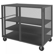 Durham Security Mesh Truck, 36 x 60, 6" x 2" Phenolic Casters, (2) Rigid, (2) Swivel
