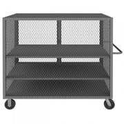 Durham Security Mesh Truck, 36 x 60, 6" x 2" Phenolic Casters, (2) Rigid, (2) Swivel