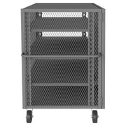 Durham Security Mesh Truck, 36 x 60, 6" x 2" Phenolic Casters, (2) Rigid, (2) Swivel