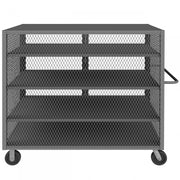 Durham Security Mesh Truck, 36 x 60, 6" x 2" Phenolic Casters, (2) Rigid, (2) Swivel