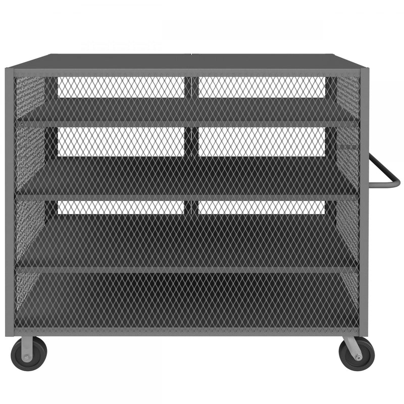 Durham Security Mesh Truck, 36 x 60, 6" x 2" Phenolic Casters, (2) Rigid, (2) Swivel