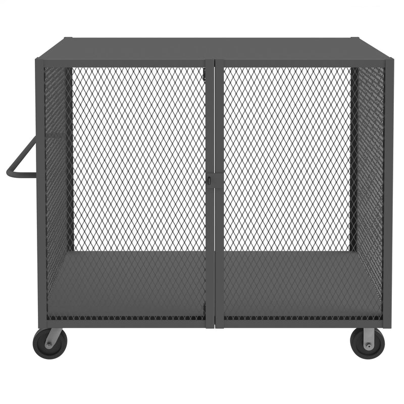Durham Cage Truck, 36 x 60, Double Door, 6" x 2" Phenolic Casters, (2) Rigid, (2) Swivel, Low Deck