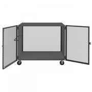Durham Cage Truck, 36 x 60, Double Door, 6" x 2" Phenolic Casters, (2) Rigid, (2) Swivel, Low Deck