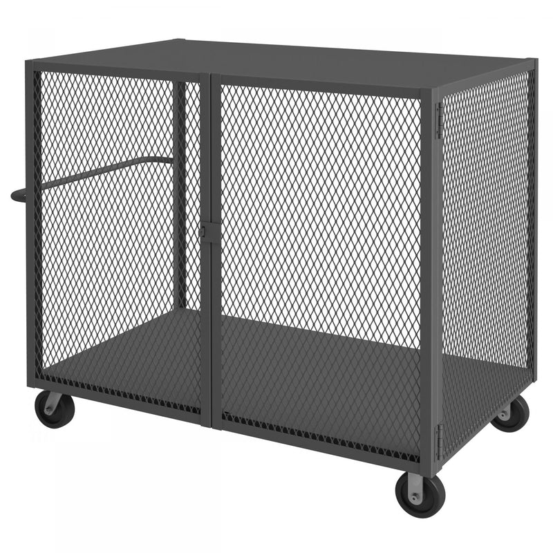 Durham Cage Truck, 36 x 60, Double Door, 6" x 2" Phenolic Casters, (2) Rigid, (2) Swivel, Low Deck