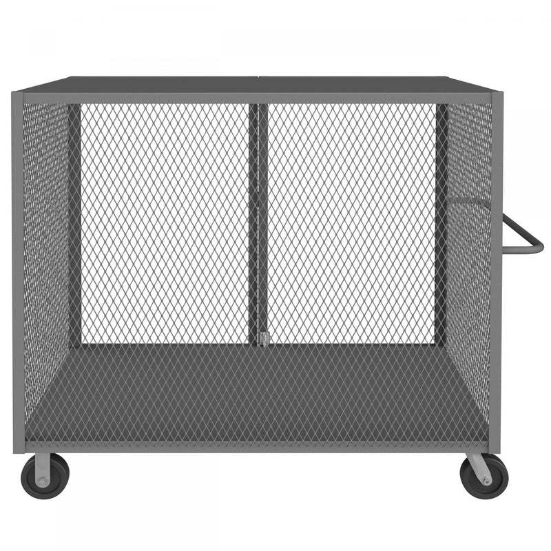 Durham Cage Truck, 36 x 60, Double Door, 6" x 2" Phenolic Casters, (2) Rigid, (2) Swivel, Low Deck