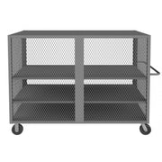 Durham Security Mesh Truck, 36 x 72, 6" x 2" Phenolic Casters, (2) Rigid, (2) Swivel