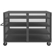 Durham Security Mesh Truck, 36 x 72, 6" x 2" Phenolic Casters, (2) Rigid, (2) Swivel