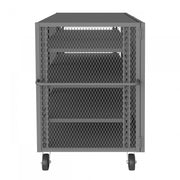 Durham Security Mesh Truck, 36 x 72, 6" x 2" Phenolic Casters, (2) Rigid, (2) Swivel