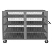 Durham Security Mesh Truck, 36 x 72, 6" x 2" Phenolic Casters, (2) Rigid, (2) Swivel