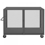 Durham Cage Truck, 36 x 72, Double Door, 6" x 2" Phenolic Casters, (2) Rigid, (2) Swivel, Low Deck