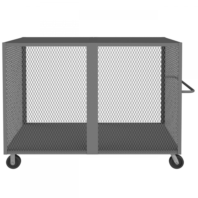 Durham Cage Truck, 36 x 72, Double Door, 6" x 2" Phenolic Casters, (2) Rigid, (2) Swivel, Low Deck