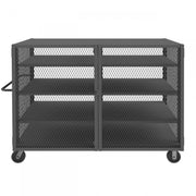 Durham Security Mesh Truck, 44 x 74, 6" x 2" Phenolic Casters, (2) Rigid, (2) Swivel