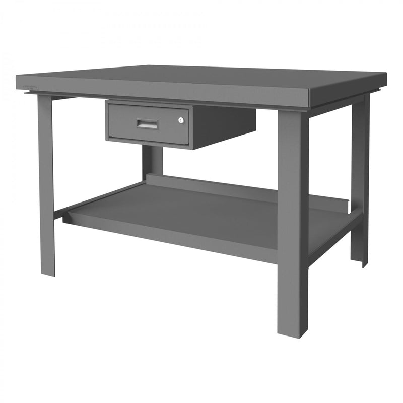 Durham Extra Heavy Duty Workbench, 48 x 36, 1/4" Steel Top with Angle Iron Frame